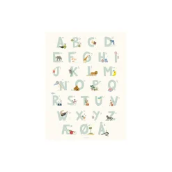 Sale ViSSEVASSE Alfabet Blå dansk plakat
