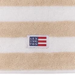 Online Lexington Block Striped Towel, moonbeam/white/vintage green
