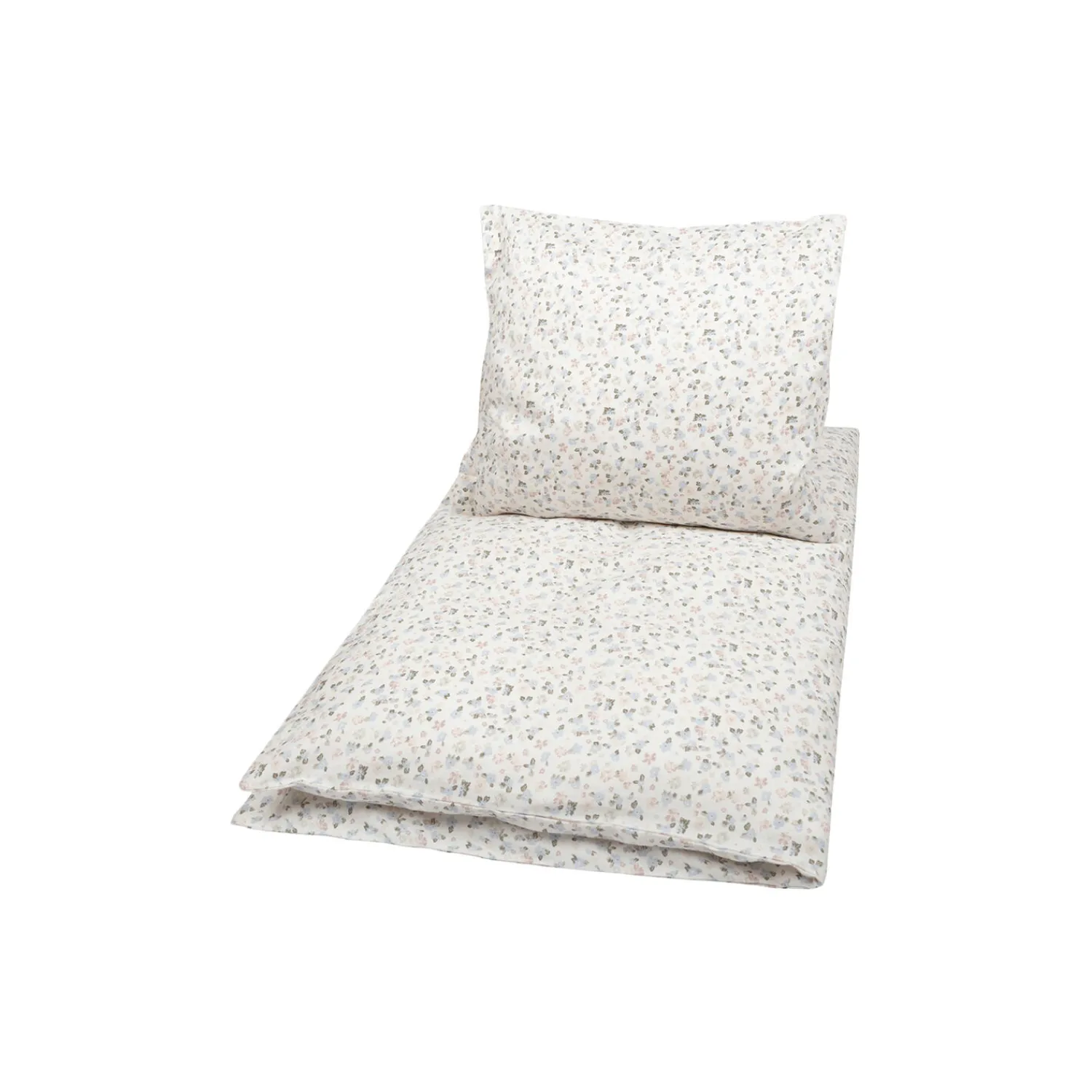 Müsli by Green Cotton BLOOM baby sengetøj, balsam cream/peony/jasmin blue