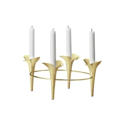 Georg Jensen Lysestager<Bloom Botanica lysestage guld