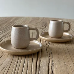 HOEME Copenhagen Kopper & Krus<CAPRI Espresso Sæt, mat taupe