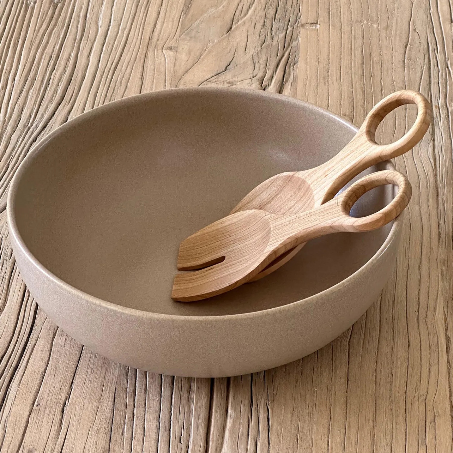 HOEME Copenhagen Skåle & Fade<CAPRI Salatskål, mat taupe