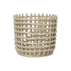 Clearance Ferm Living Ceramic Basket Large, cashmere