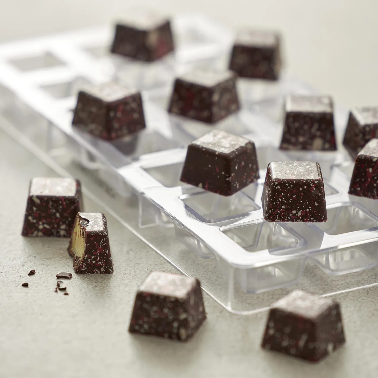 Online Blomsterbergs Chokoladeform firkant til 21 stk.