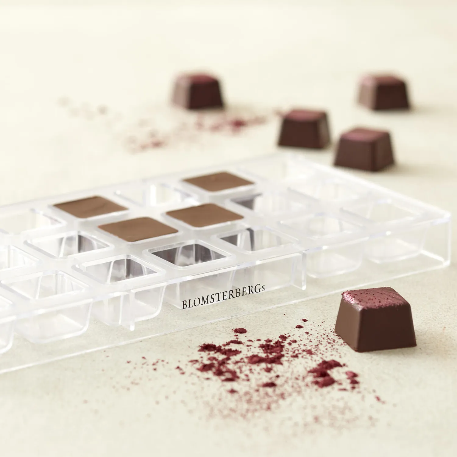 Online Blomsterbergs Chokoladeform firkant til 21 stk.