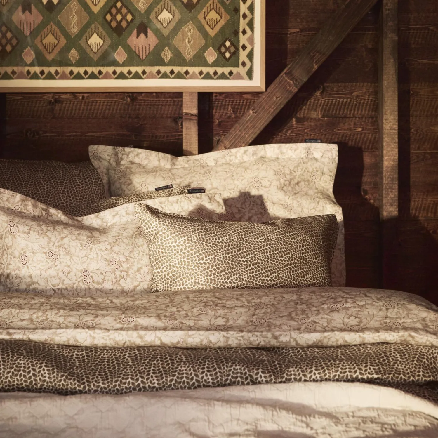 Best Lexington Cotton Sateen Bed Set, stone/white/beige