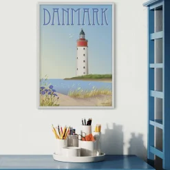 ViSSEVASSE Plakater & Rammer<DANMARK Hvidt Fyr plakat