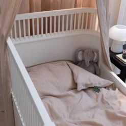 Outlet Sebra 2-delt musselin babysengetøj, seabreeze beige