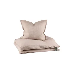 Sale Sebra 2-delt musselin juniorsengetøj, seabreeze beige