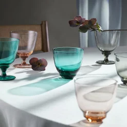 Clearance Holmegaard Flow glas på fod, emerald green