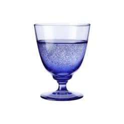 Holmegaard Glas<Flow glas på fod, mørk blå m&oslash;rk blå
