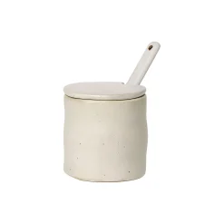 Outlet Ferm Living Flow Krukke med ske, off white