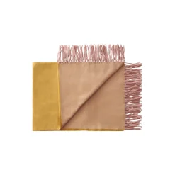 Best Silkeborg Uldspinderi Franja plaid, 01233 pink-yellow