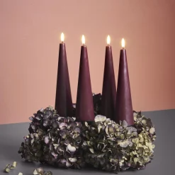 Uyuni Lighting Lys & Duftlys<Giftbox w. spike, remote, LED cone candle 4-pack, wine red