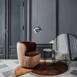 Sale GUBI Wall Mirror Round, black brass