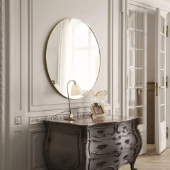 New GUBI Wall Mirror Round, polished brass