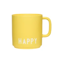 Design Letters Kopper & Krus<HAPPY favoritkop med hank, yellow