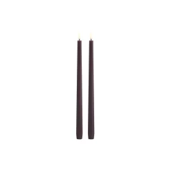 Uyuni Lighting Lys & Duftlys<LED Slim Taper Candle 32 cm 2 pcs, plum