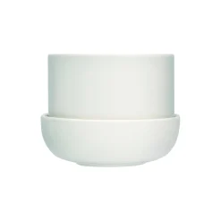 Iittala Botanik<Nappula urtepotte med underskål lille, hvid white