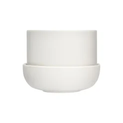 Iittala Botanik<Nappula urtepotte med underskål lille, hvid white