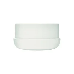 Iittala Botanik<Nappula urtepotte med underskål stor, hvid