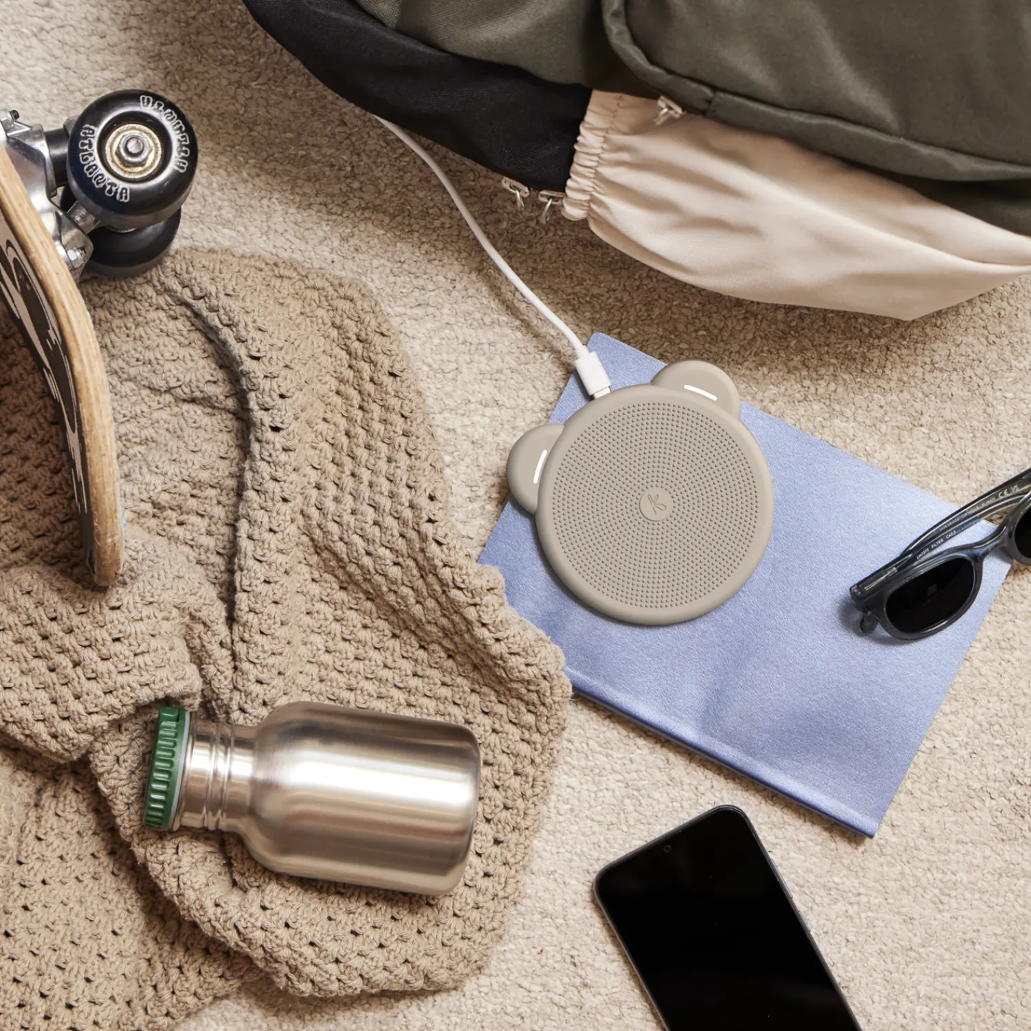 New Kreafunk Paddy trådløs oplader, ivory sand