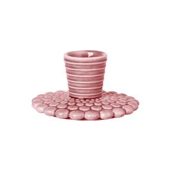 Clearance Dottir Nordic Design Pipanella Candlestick Bubble Lines, dusty rose