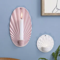 Outlet Dottir Nordic Design Pipanella Waves væghængt lysestage, rosa
