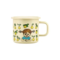 Muurla Kopper & Krus<Pippi emaljekrus frugter, gul yellow