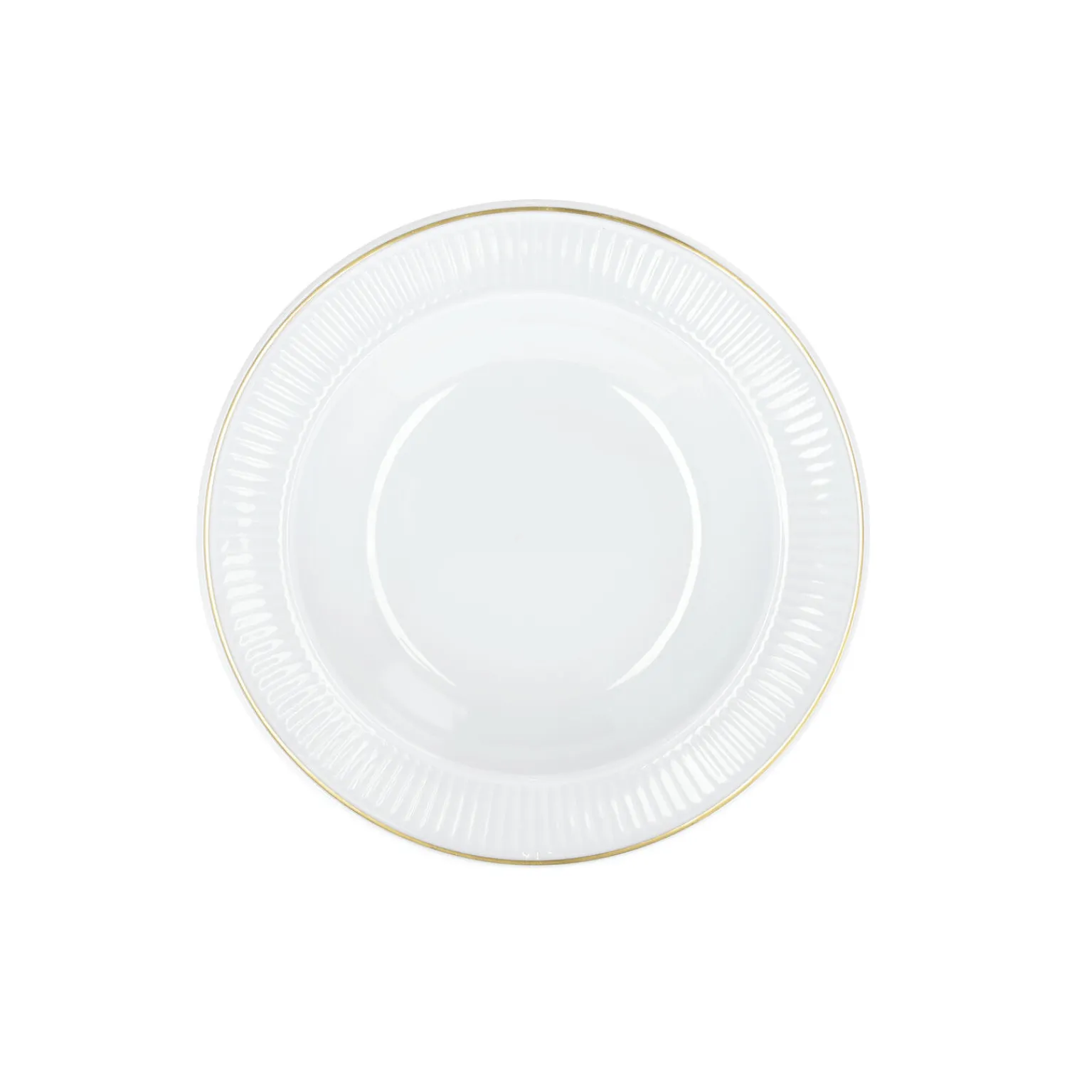 Pillivuyt Tallerkener<Plissé dyb tallerken Ø 22 cm, hvid/guld