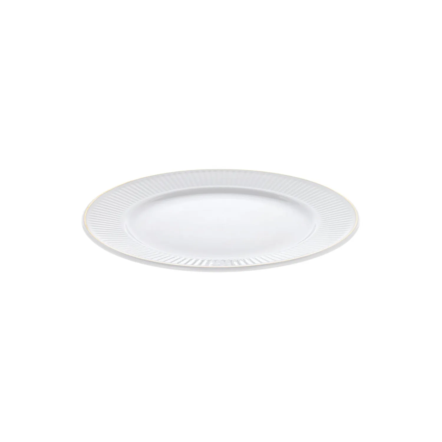 Pillivuyt Tallerkener<Plissé flad tallerken Ø 28 cm, hvid/guld