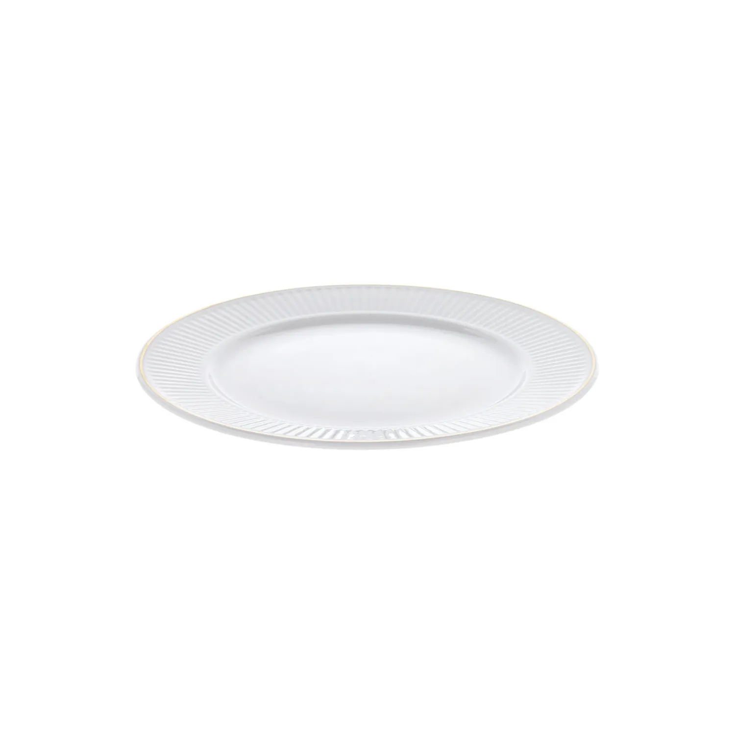 Pillivuyt Tallerkener<Plissé tallerken Ø 22 cm, hvid/guld