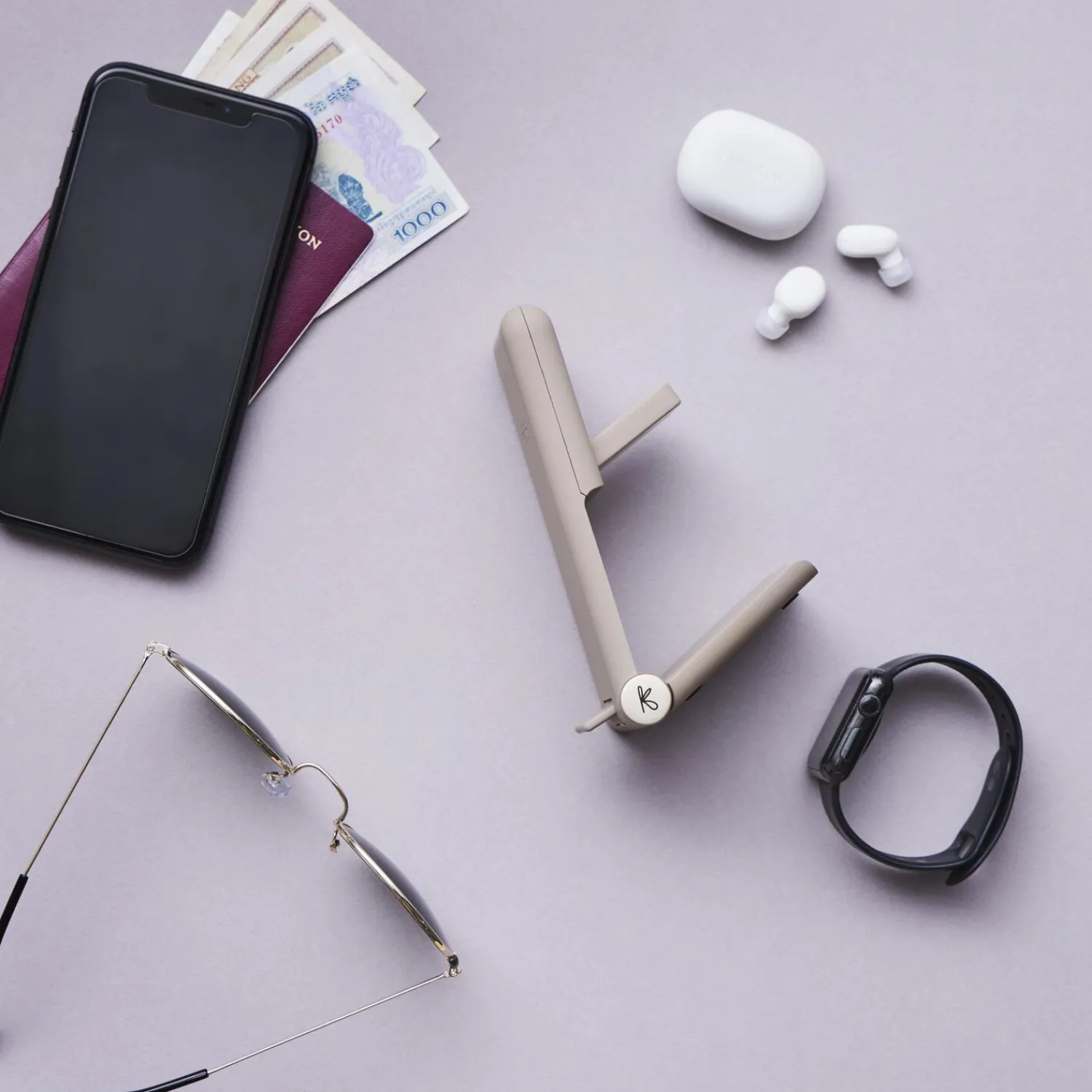 Kreafunk Opladere<reCHARGE + trådløs powerbank, ivory sand