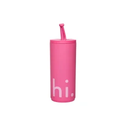 Design Letters To Go<Rejsekop med sugerør, cherry pink