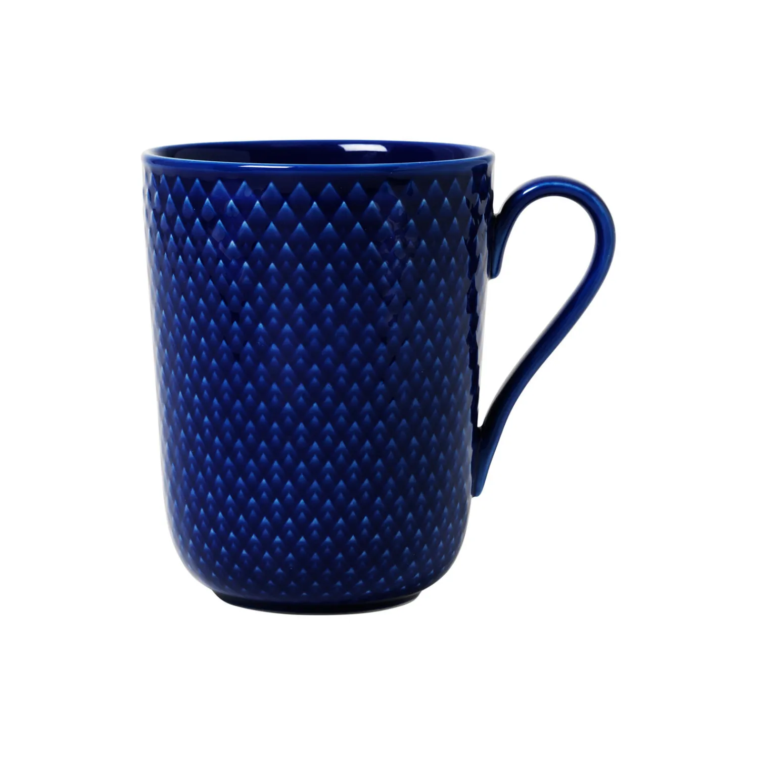 Lyngby Porcelæn Kopper & Krus<Rhombe Color krus med hank, mørk blå m&oslash;rk blå
