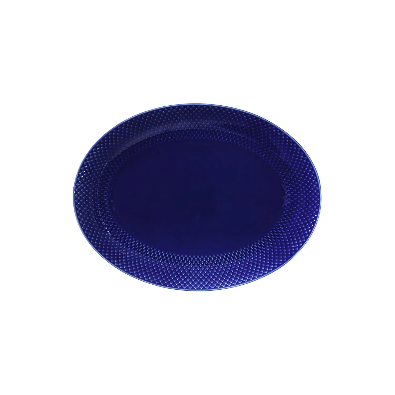 Hot Lyngby Porcelæn Rhombe Color ovalt serveringsfad, mørk blå mørk blå