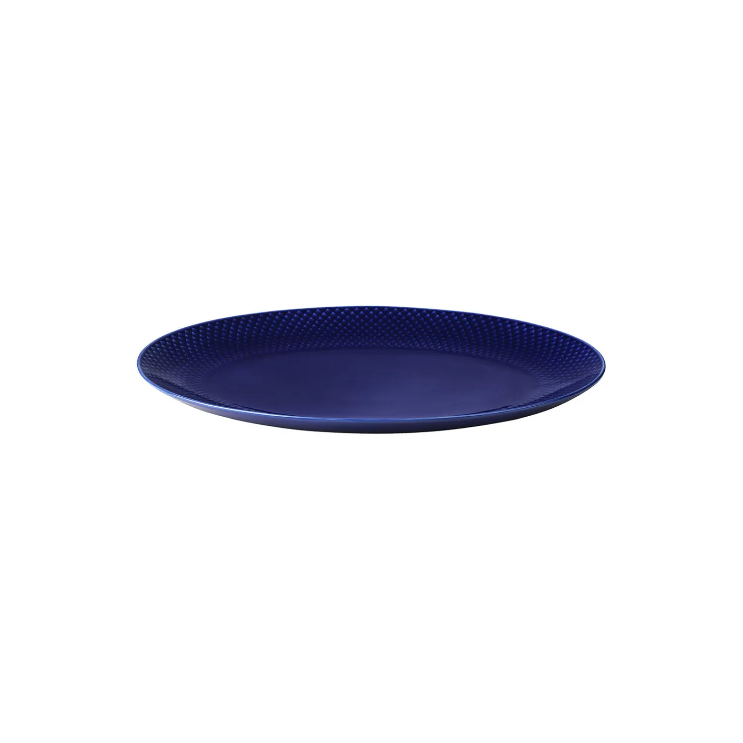 Hot Lyngby Porcelæn Rhombe Color ovalt serveringsfad, mørk blå mørk blå