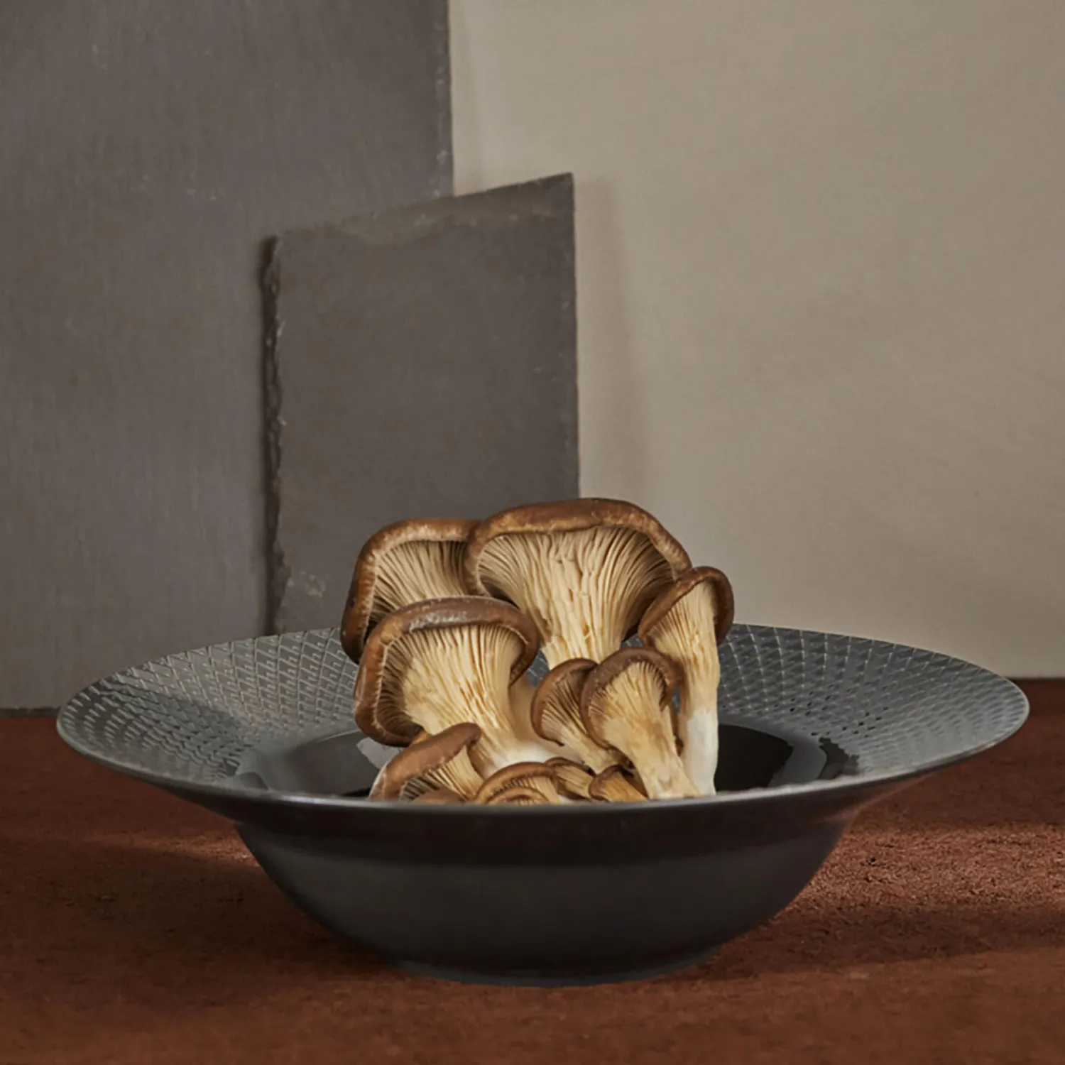 Sale Lyngby Porcelæn Rhombe Earth Dyb tallerken Ø 24.5 cm, slate