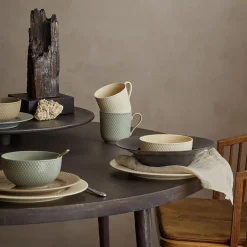 Sale Lyngby Porcelæn Rhombe Earth Dyb tallerken Ø 24.5 cm, slate