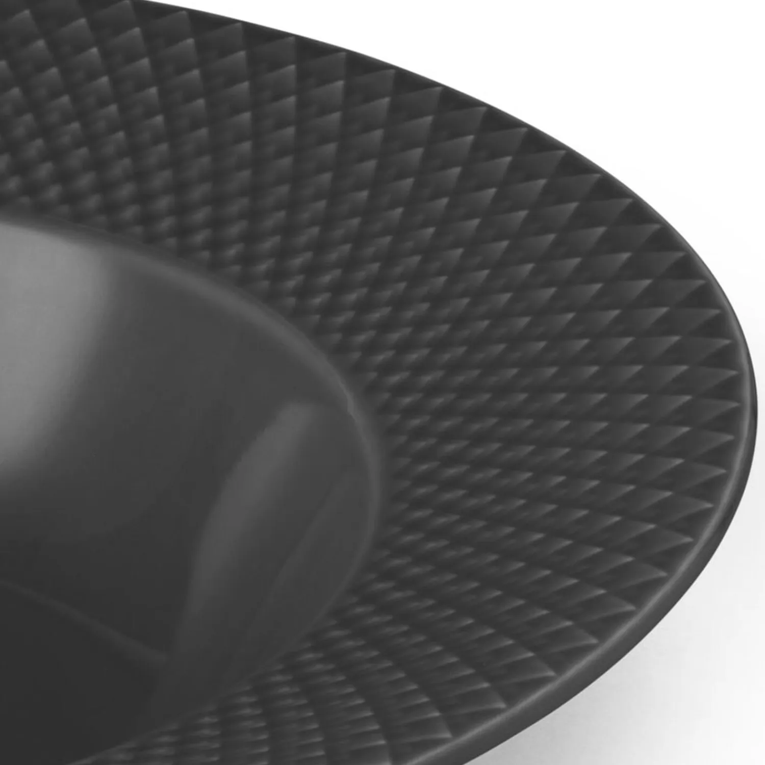 Sale Lyngby Porcelæn Rhombe Earth Dyb tallerken Ø 24.5 cm, slate