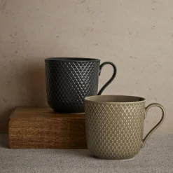 New Lyngby Porcelæn Rhombe Earth Krus med hank, slate