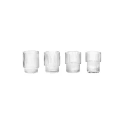 Best Ferm Living Ripple Glasses 4 pcs clear