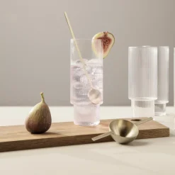 Ferm Living Glas<Ripple Long Drink Glasses 4 pcs clear