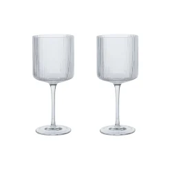 Ferm Living Glas<Ripple Rødvinsglas 2 stk., clear