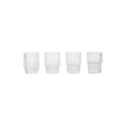 Clearance Ferm Living Ripple Small Glasses 4 pcs clear