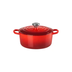 Discount Le Creuset Signature rund gryde Ø 24 cm, cerise
