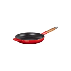 Le Creuset Gryder & Pander<Signature stegepande med træhåndtag Ø 28 cm, cerise