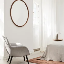 Clearance Fredericia Silhouette spejl Ø 100 cm, oiled walnut