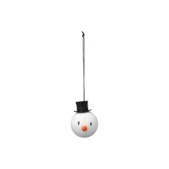New Hoptimist Snowman Ornament 2 pcs, white