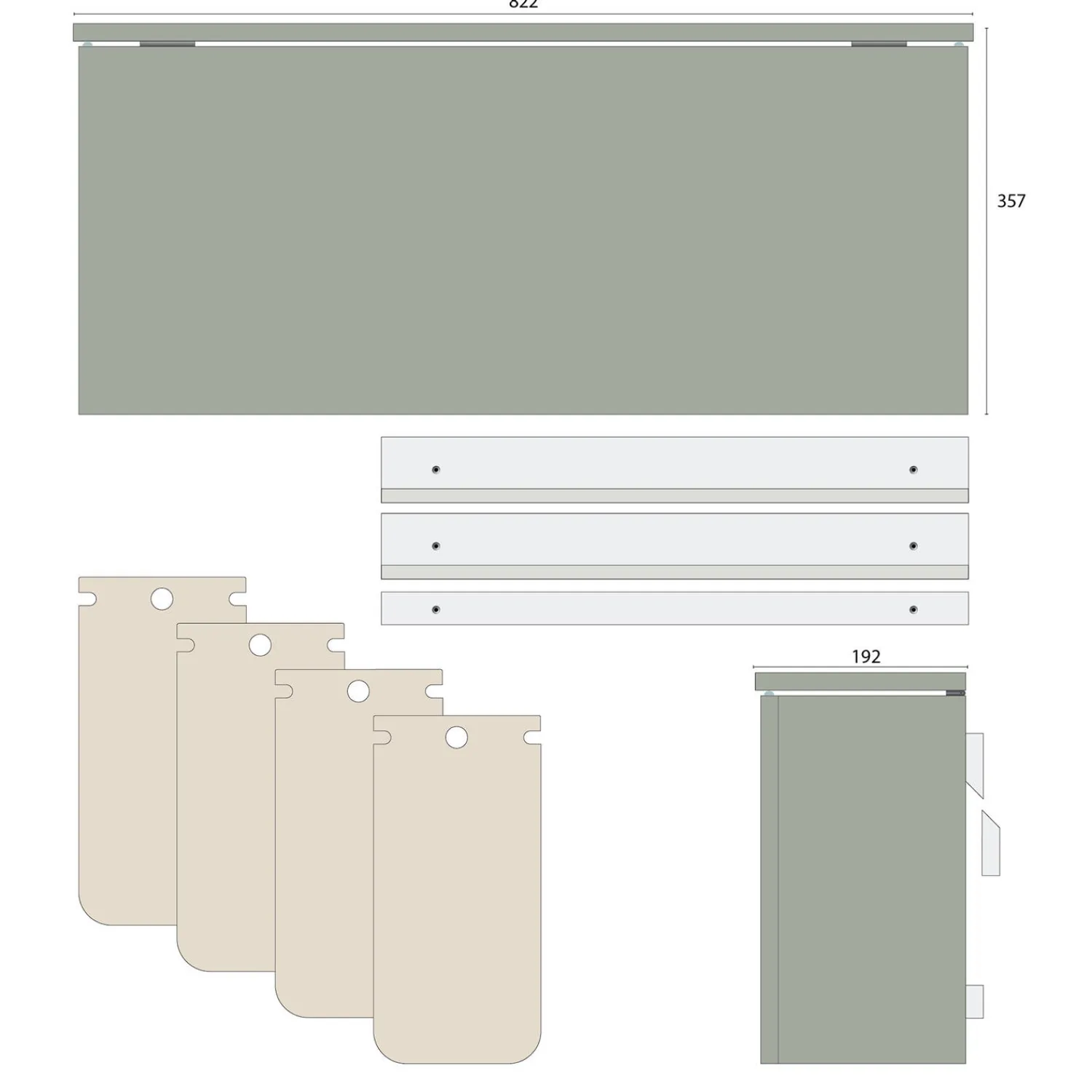 Clearance DesignLife SORTED Standard Wide affaldssortering, reed green